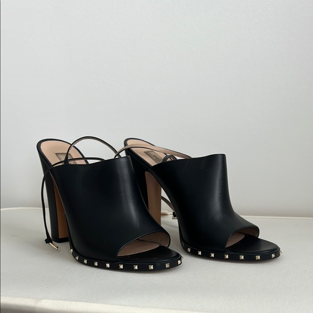 Black Studded Valentino Mules